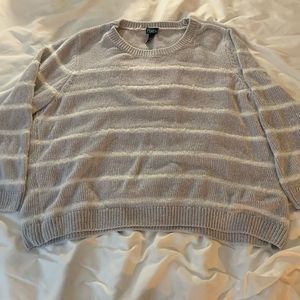 3/$20 Rue + Grey and white striped sweater very soft and comfy size 3X